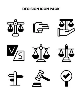 Decision DuoTone Graphics Icons Pack Stock Illustration