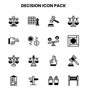 Decision DuoTone Icons Pack Stock Illustration