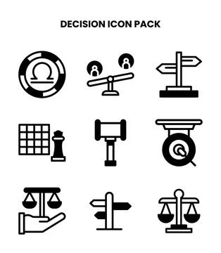 Decision DuoTone Set Icons Pack Stock Illustration