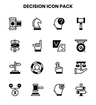 Decision DuoTone UI Icons Pack Stock Illustration