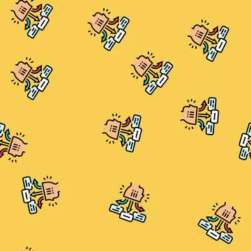Decision fatigue time management vector seamless pattern Stock Illustration