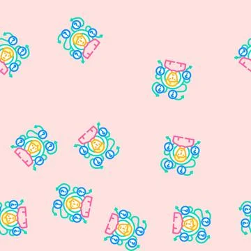 Decision fatigue time management vector seamless pattern Stock Illustration