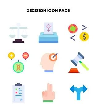 Decision Flat UI Icons Pack Stock Illustration