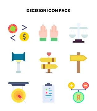 Decision Flat Vector Icons Pack Stock Illustration