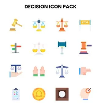 Decision Flat Vector Icons Pack 스톡 일러스트