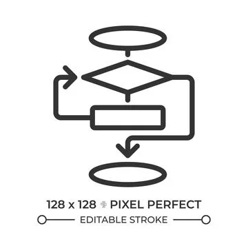 Decision flowcharts pixel perfect line icon イラスト素材