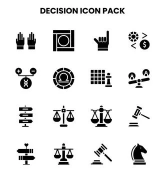 Decision Glyph Scalable Icons Pack Stock Illustration