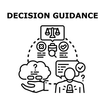 Decision guidance process optimizing business solutions Stock Illustration