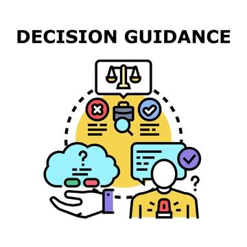 Decision guidance process optimizing business solutions Stock Illustration