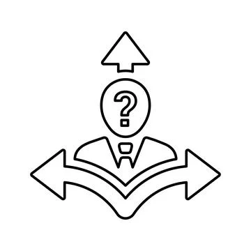 Decision icon. Outline design. Stock Illustration