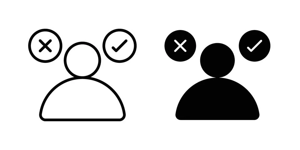 Decision icon symbol  illustration bundle in black colour Stock Illustration