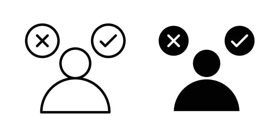 Decision icon vector concepts, line and silhouette style Stock Illustration