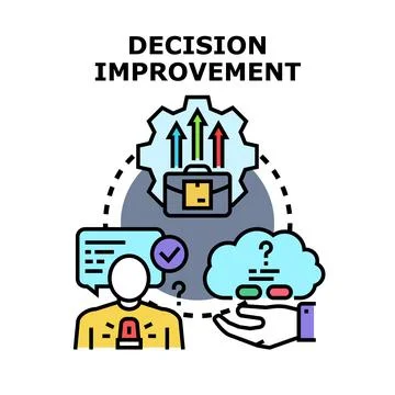 Decision improvement process workflow making choices イラスト素材