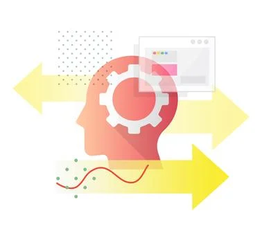Decision Intelligence - Igniting the Brain Working Process - Icon Stock Illustration