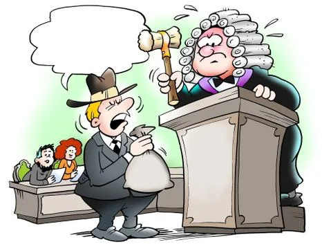 Decision in a judicial proceedings Stock Illustration