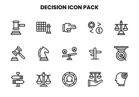 Decision Line Bundle Icons Pack Ilustração Stock
