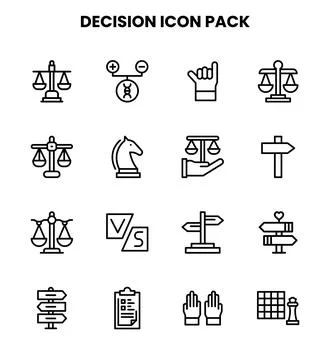 Decision Line Graphics Icons Pack Stock Illustration
