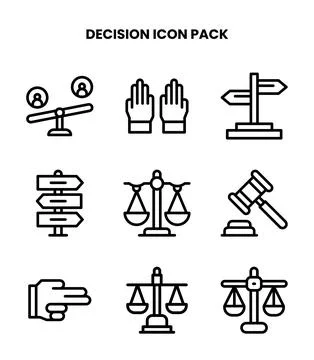 Decision Line Scalable Icons Pack Ilustración de archivo