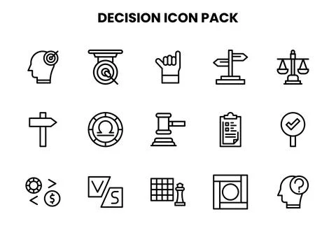 Decision Line Vector Icons Pack Stock Illustration