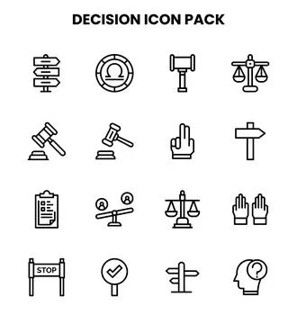 Decision Line Vector Icons Pack 库存插图