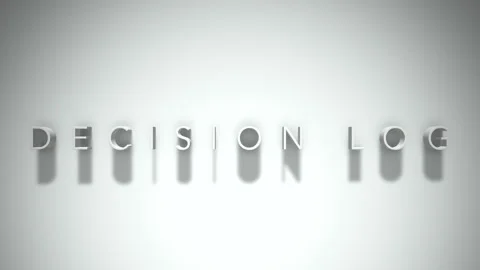 Decision log 3D title animation white text on a white background Stock Footage 299422259