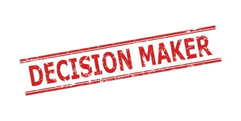 DECISION MAKER Seal with Corroded Texture and Double Parallel Lines Illustrazione stock