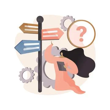 Decision making abstract concept vector illustration. Stock Illustration