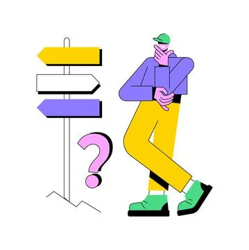 Decision making abstract concept vector illustration. Stock Illustration