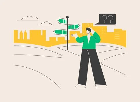 Decision making abstract concept vector illustration. Stockillustratie