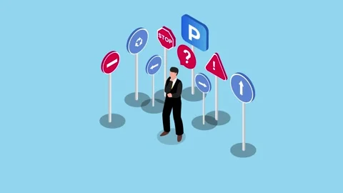 Decision-Making and Confusion 3d animation cartoon Stock Footage 302529721