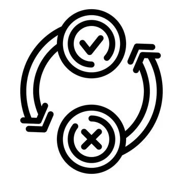 Decision making approach icon outline vector. Optimal answer selection Illustrazione stock