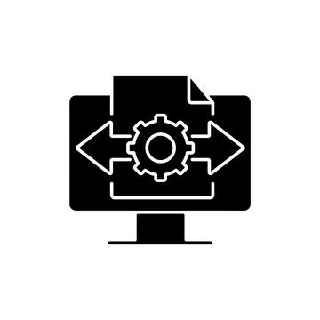 Decision making black glyph icon Stock Illustration