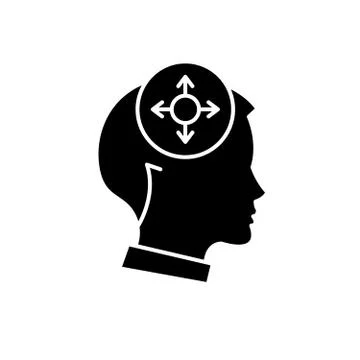 Decision making black icon, vector sign on isolated background. Decision making Stock Illustration