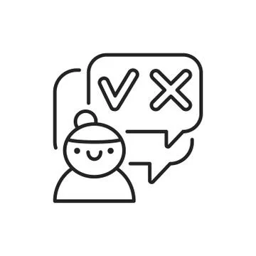 Decision-making black line icon. Soft skills. Pictogram for web, mobile app,  Illustrazione stock
