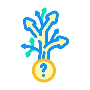 Decision making business process color icon vector illustration 스톡 일러스트