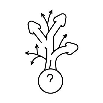 Decision making business process line icon vector illustration 스톡 일러스트