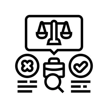 Decision making business process line icon vector illustration Illustrazione stock