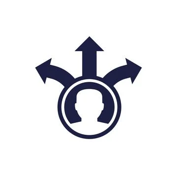 Decision making, choice icon with three arrows Stock Illustration