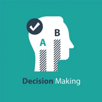 Decision making, choose between two options, survey or opinion poll Illustrazione stock