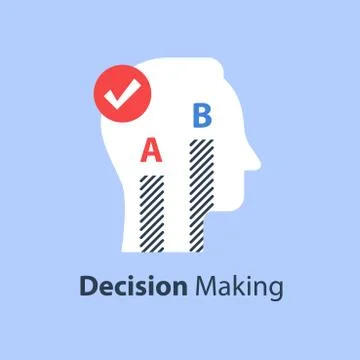 Decision making, choose between two options, survey or opinion poll Illustrazione stock