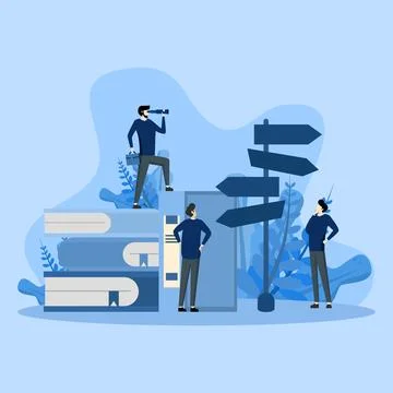 Decision making concept, Businessman decide the best route. Stock Illustration