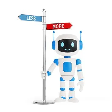 Decision Making Concept. Cheerful AI Robot Holding Direction Signpost With .. Stock Illustration