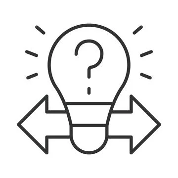 Decision making concept, icon in line design. decision making, choice, idea Stock-Illustration