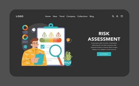 Decision-making dark or night mode web, landing. Strategic thinking Illustrazione stock