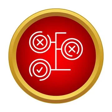 Decision making flowchart selecting correct option button イラスト素材