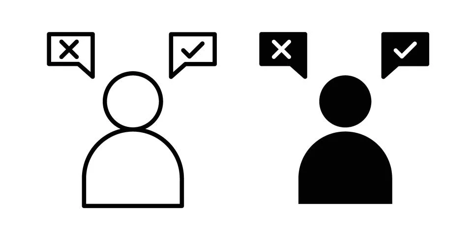 Decision making icon design. Simple Vector illustrations.. Stock Illustration