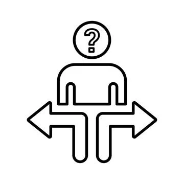 Decision Making icon. Line icon, outline symbol. Stock Illustration