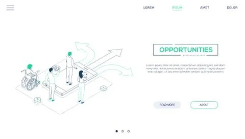 Decision making - line design style isometric web banner Illustrazione stock