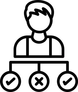 Decision Making Line Icon Design Stock Illustration