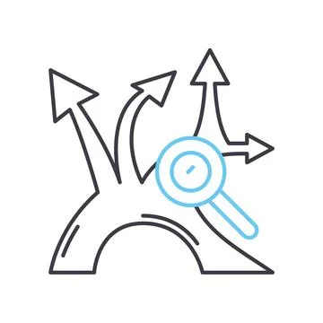 Decision making line icon, outline symbol, vector illustration, concept sign Stock Illustration